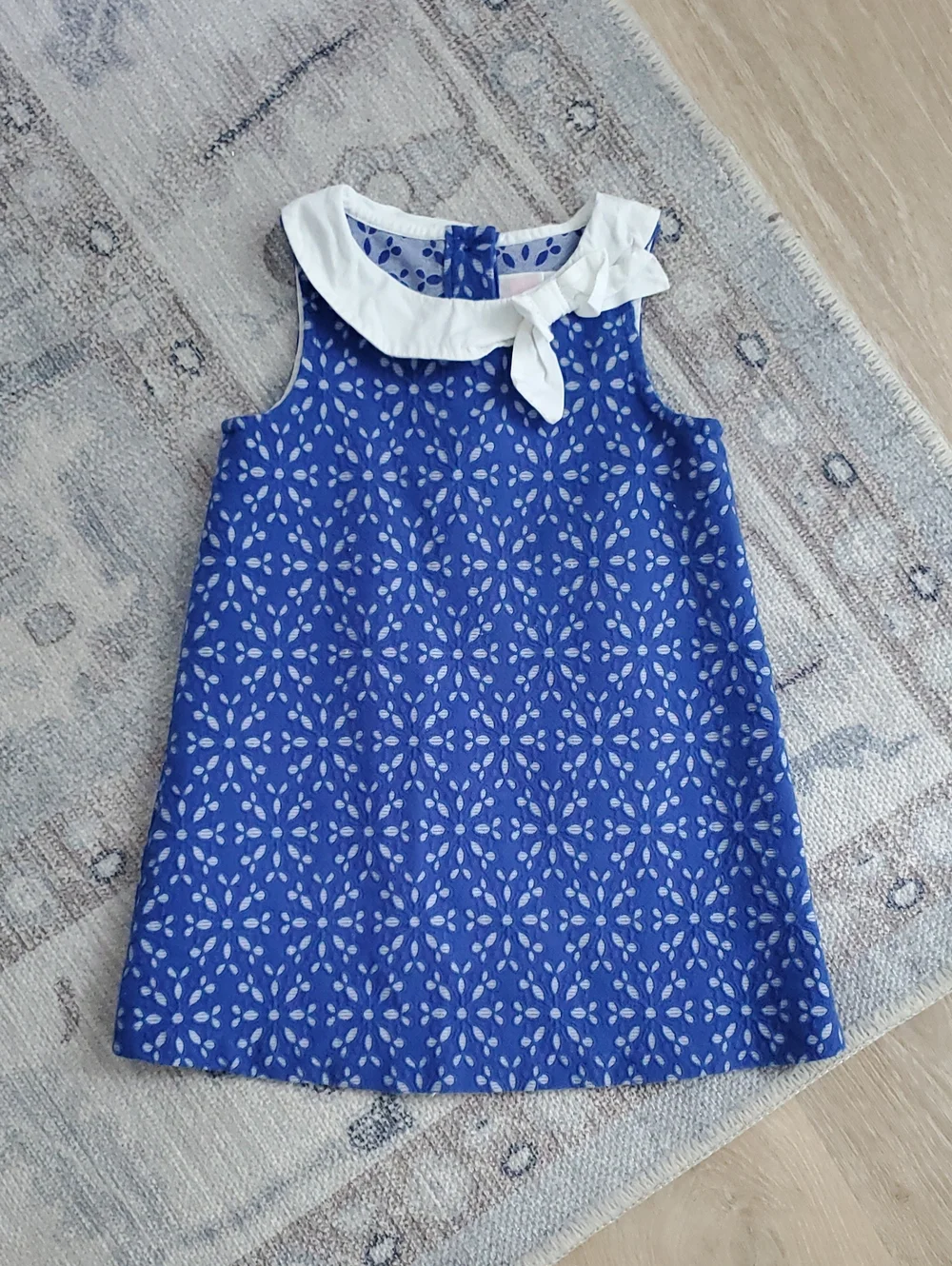 Janie and Jack Toddler Girls Blue White Floral Dress Sz2T